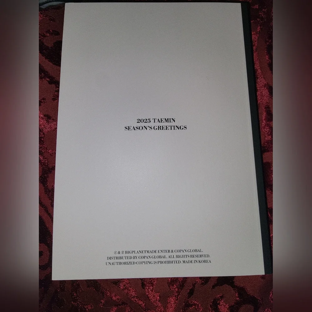 TAEMIN SEASONS GREETINGS 2025 Mini Diary with Yearly Plan